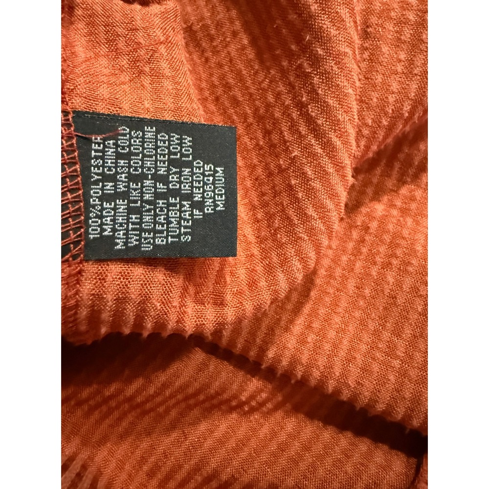 Massive Mens Burnt Orange light Corduroy Short Sleeve Collar Button Down Shirt M - Picture 5 of 5